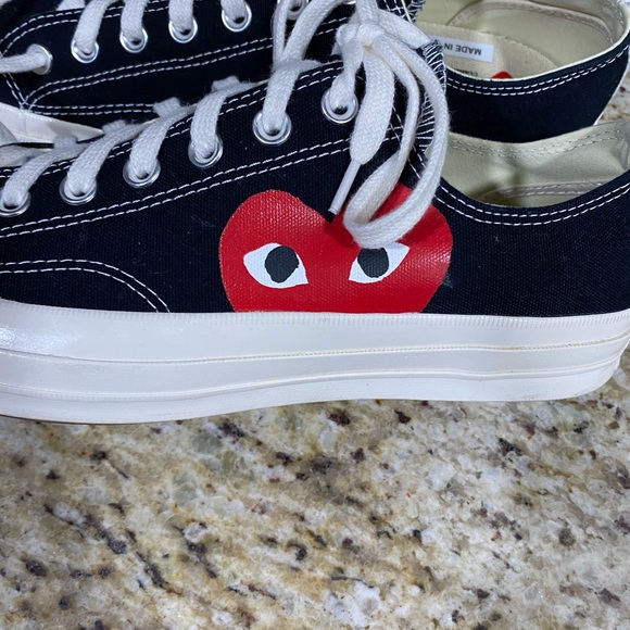 New Converse Comme Des Garçons Play Chucks Black Men’s 10 Women’s 12 - Picture 6 of 14